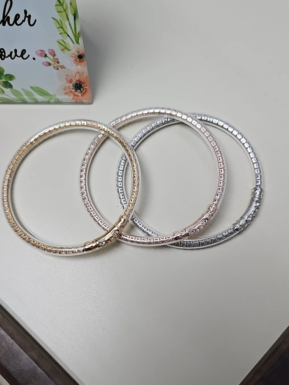 All Weather Crystal Jelly Bangles Womens Bracelets.  (Not Budhagirl